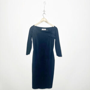 Chiara Boni La Petite Robe Boat neck Bow accent sheath dress navy blue 44 US 6